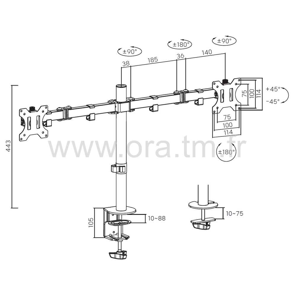 STFTM - ACCESSOIRES DE BUREAU - SUPPORT PORTE ECRAN LCD